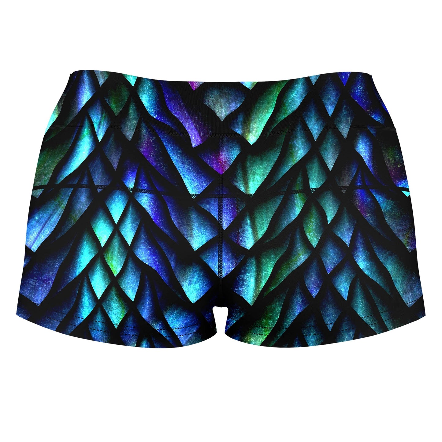Dosed Dragon Scale High-Waisted Women's Shorts, iEDM, | iEDM