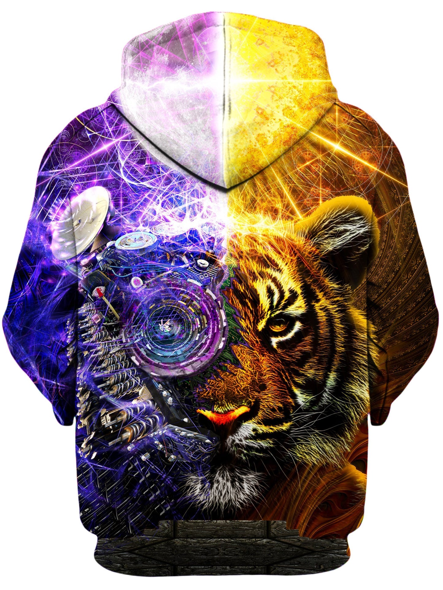 Bionic Tiger Unisex Zip-Up Hoodie, Lucid Eye Studios, | iEDM