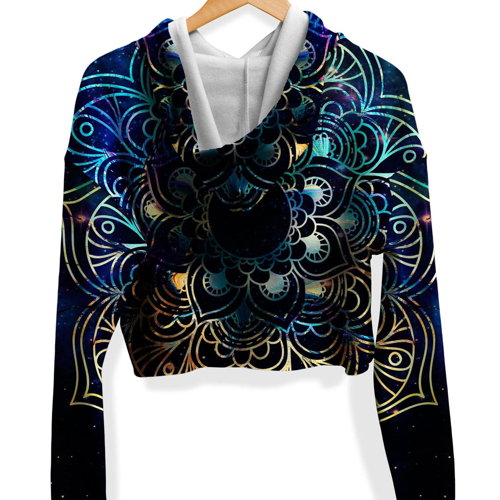 Galaxy Mandala Fleece Crop Hoodie (Ready To Ship), MCAshe Spiritual Art, | iEDM