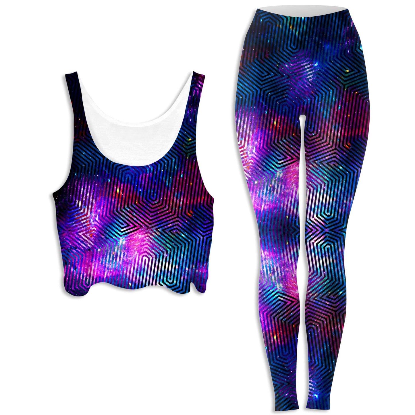 Celestial Finger Print Crop Top and Leggings Combo, Noctum X Truth, | iEDM