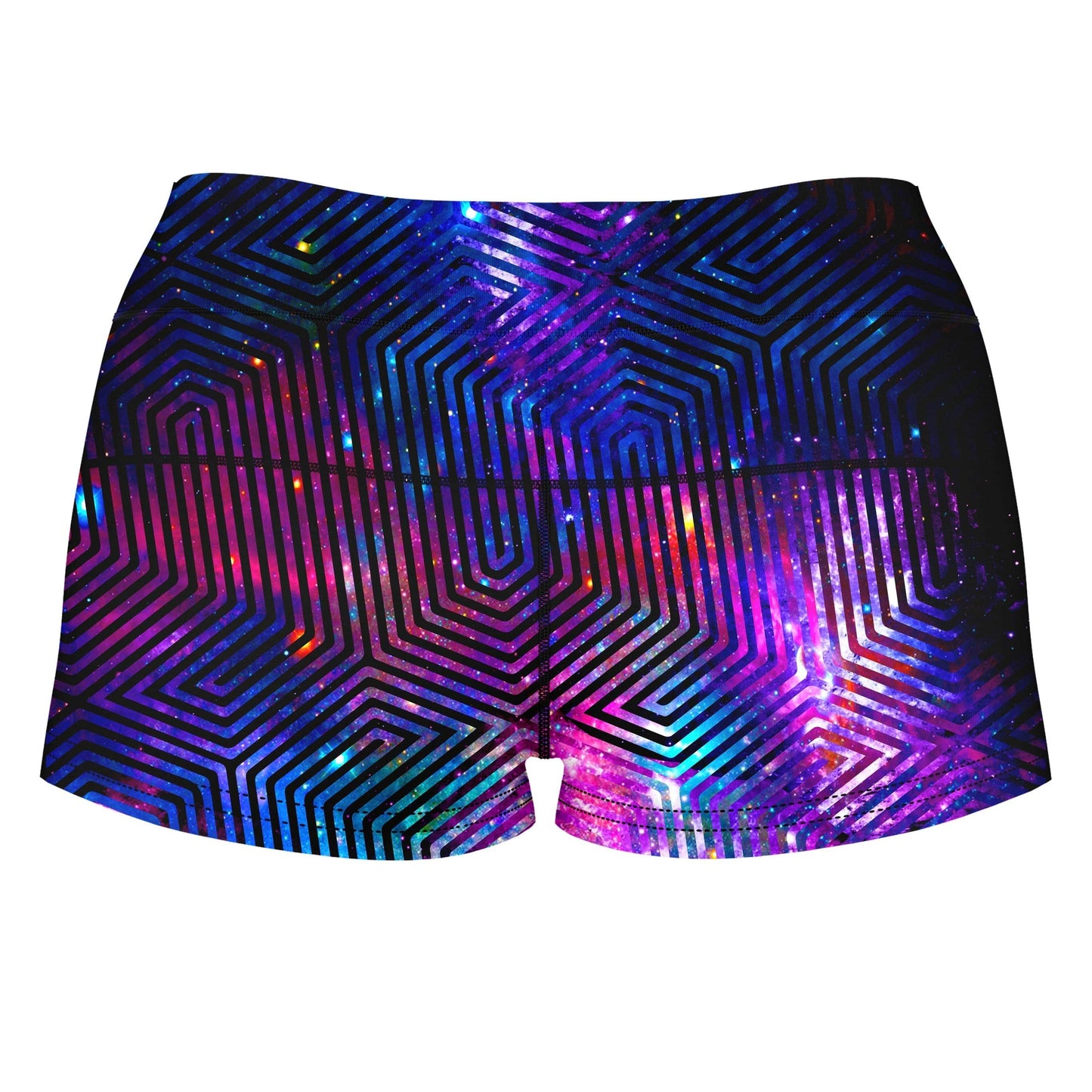 Celestial Finger Print High-Waisted Women's Shorts, Noctum X Truth, | iEDM
