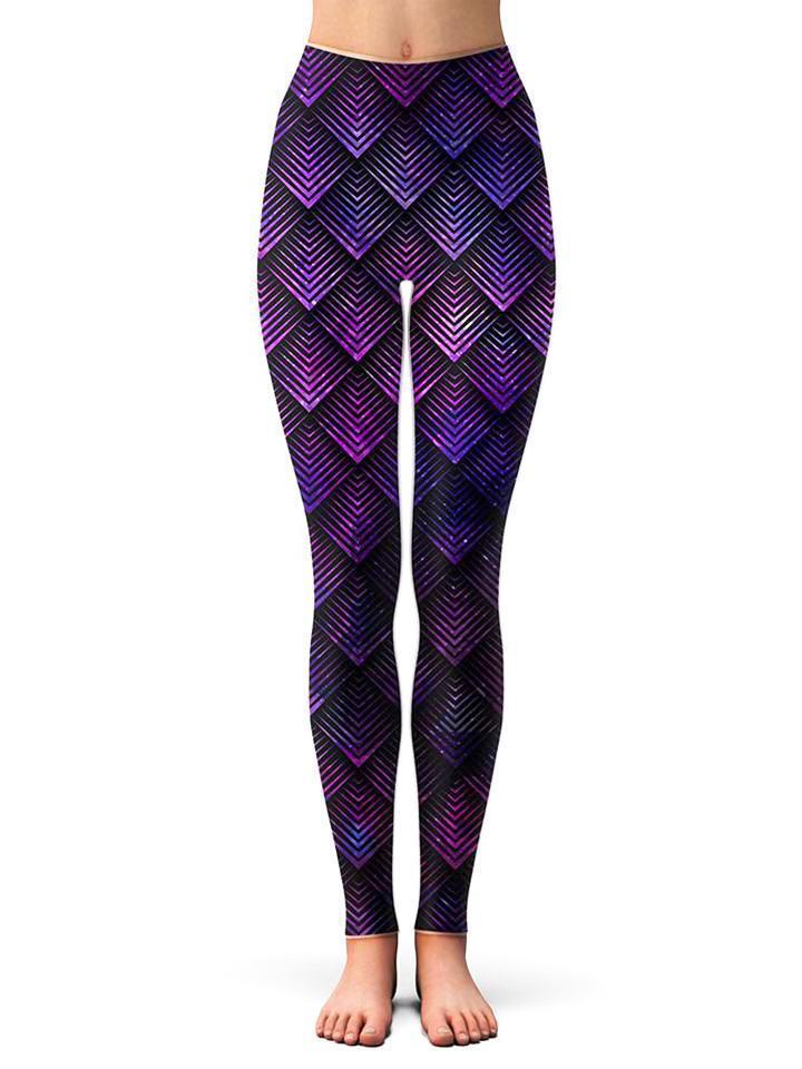 Galactic Dragon Scale Purple Crop Top and Leggings Combo, Noctum X Truth, | iEDM