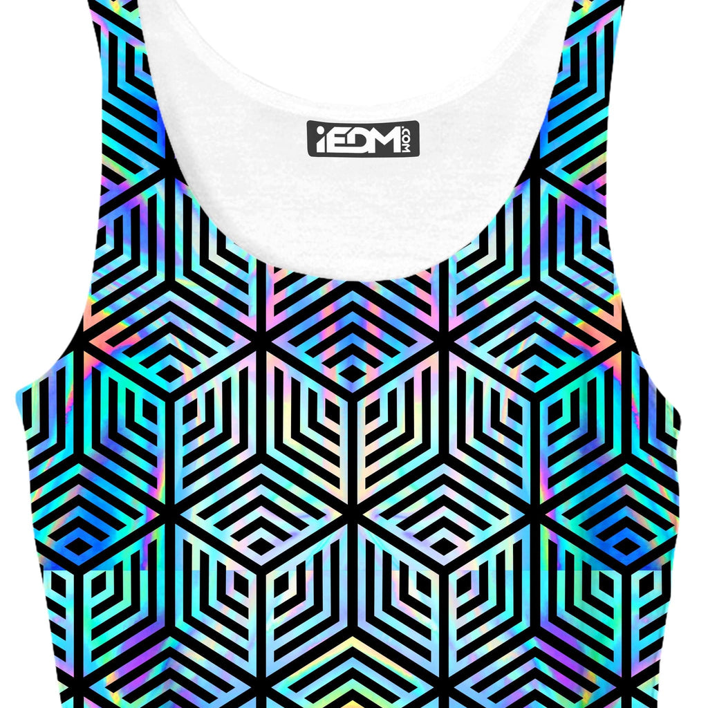 Holographic Hexagon Crop Top and Booty Shorts Combo, Noctum X Truth, | iEDM