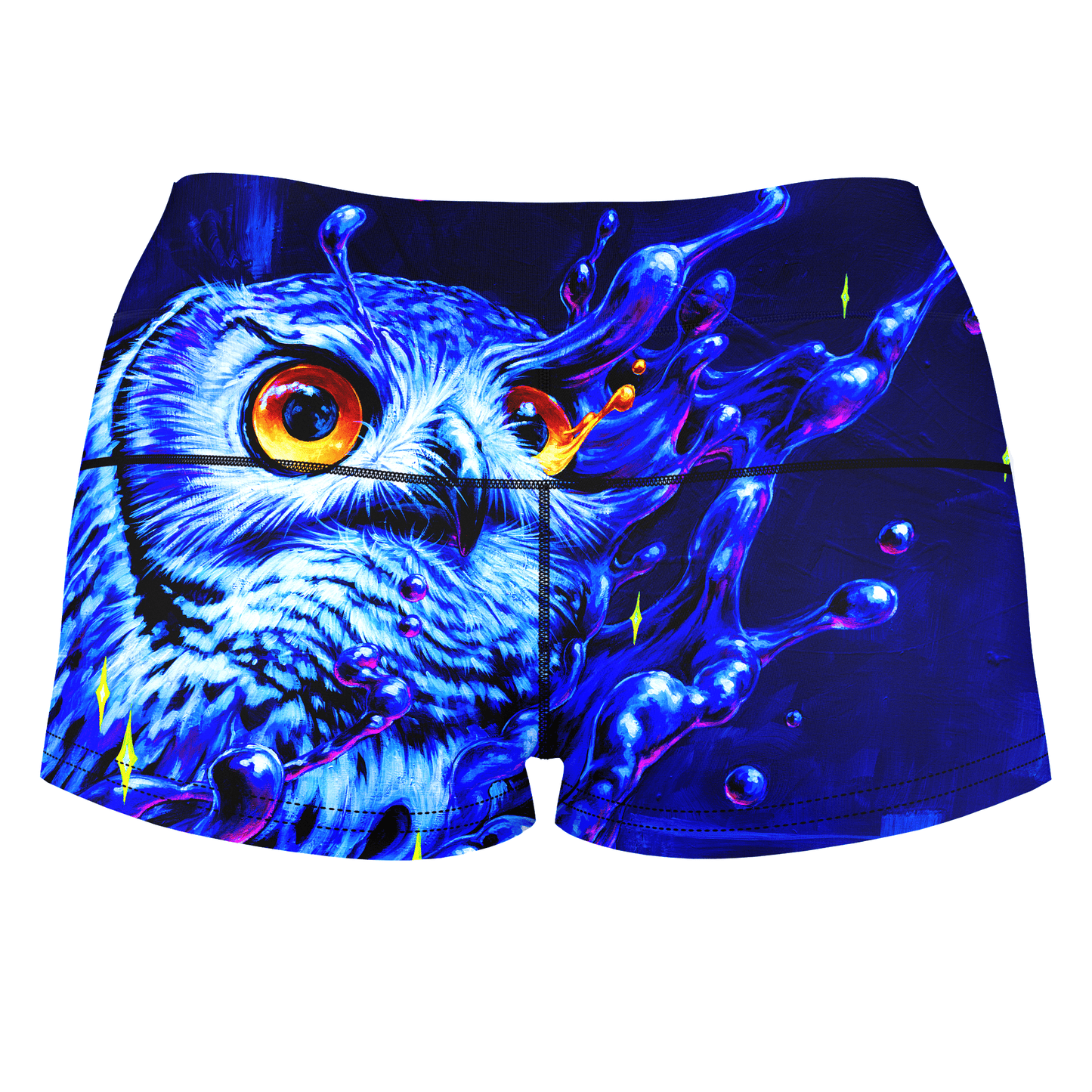Lucid Owl High-Waisted Women's Shorts, Noctum X Truth, | iEDM