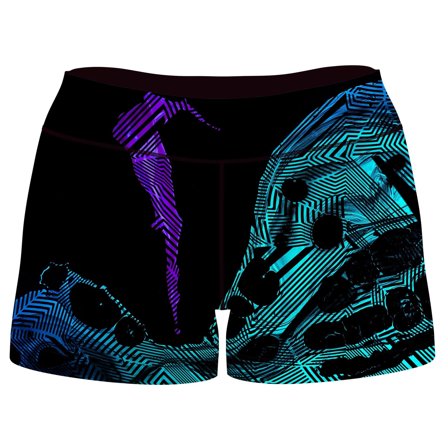 Primordial Flow High-Waisted Women's Shorts, Noctum X Truth, | iEDM