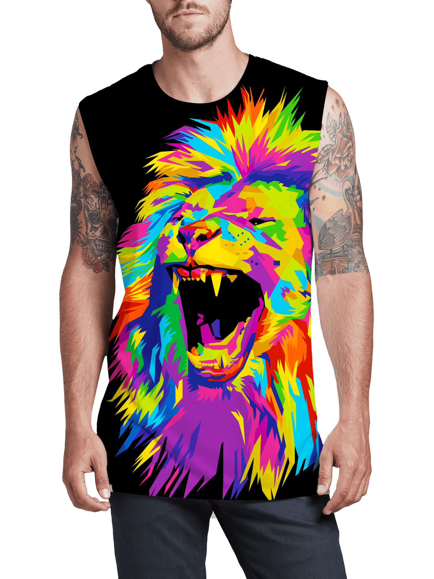 Psychedelic Lion Men's Muscle Tank, Noctum X Truth, | iEDM