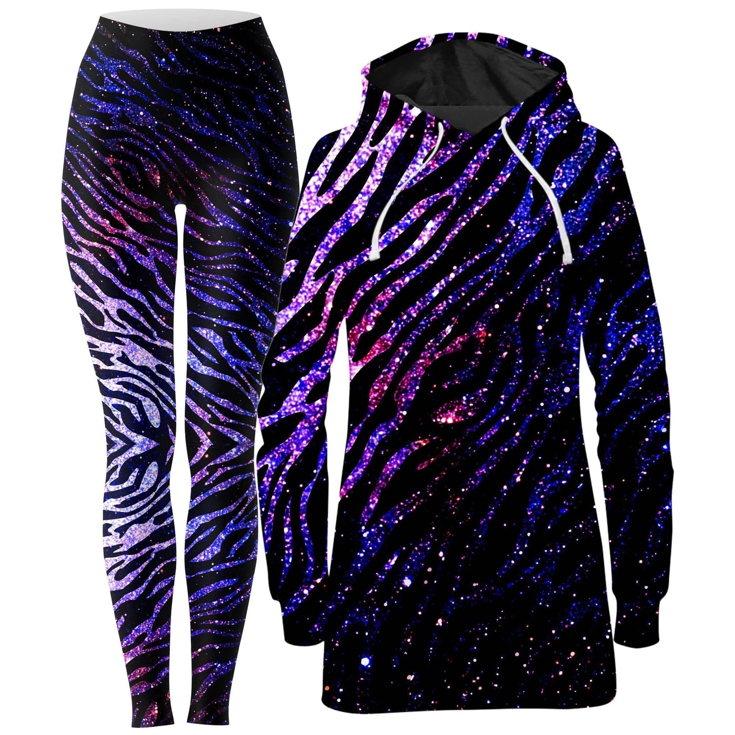 Zebra of the Night Hoodie Dress and Leggings Combo, Noctum X Truth, | iEDM