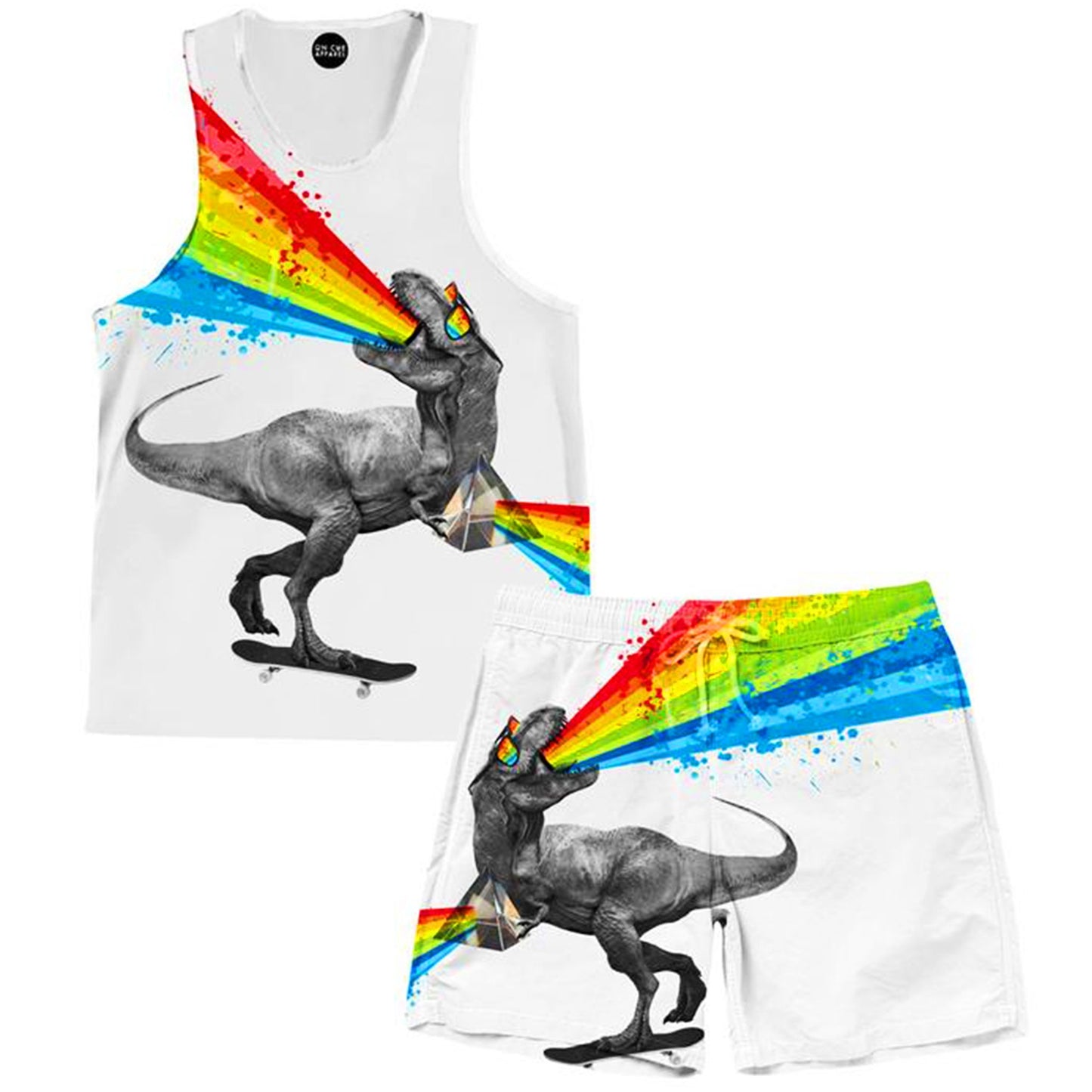 Prism T-Rex Tank and Shorts Combo, On Cue Apparel, | iEDM