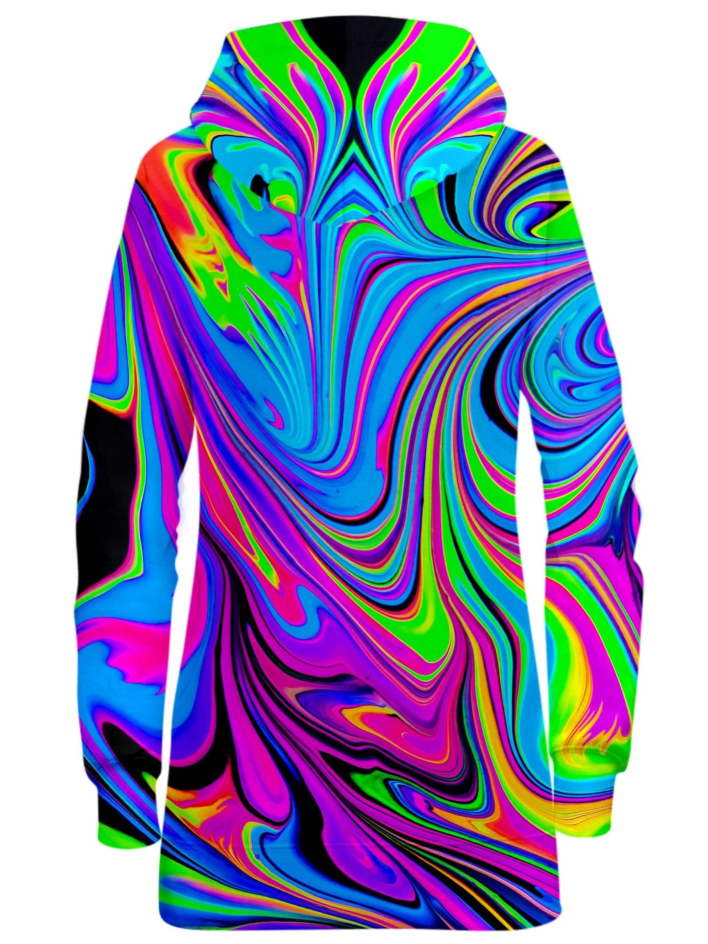 Cosmic Flow Hoodie Dress, Psychedelic Pourhouse, | iEDM