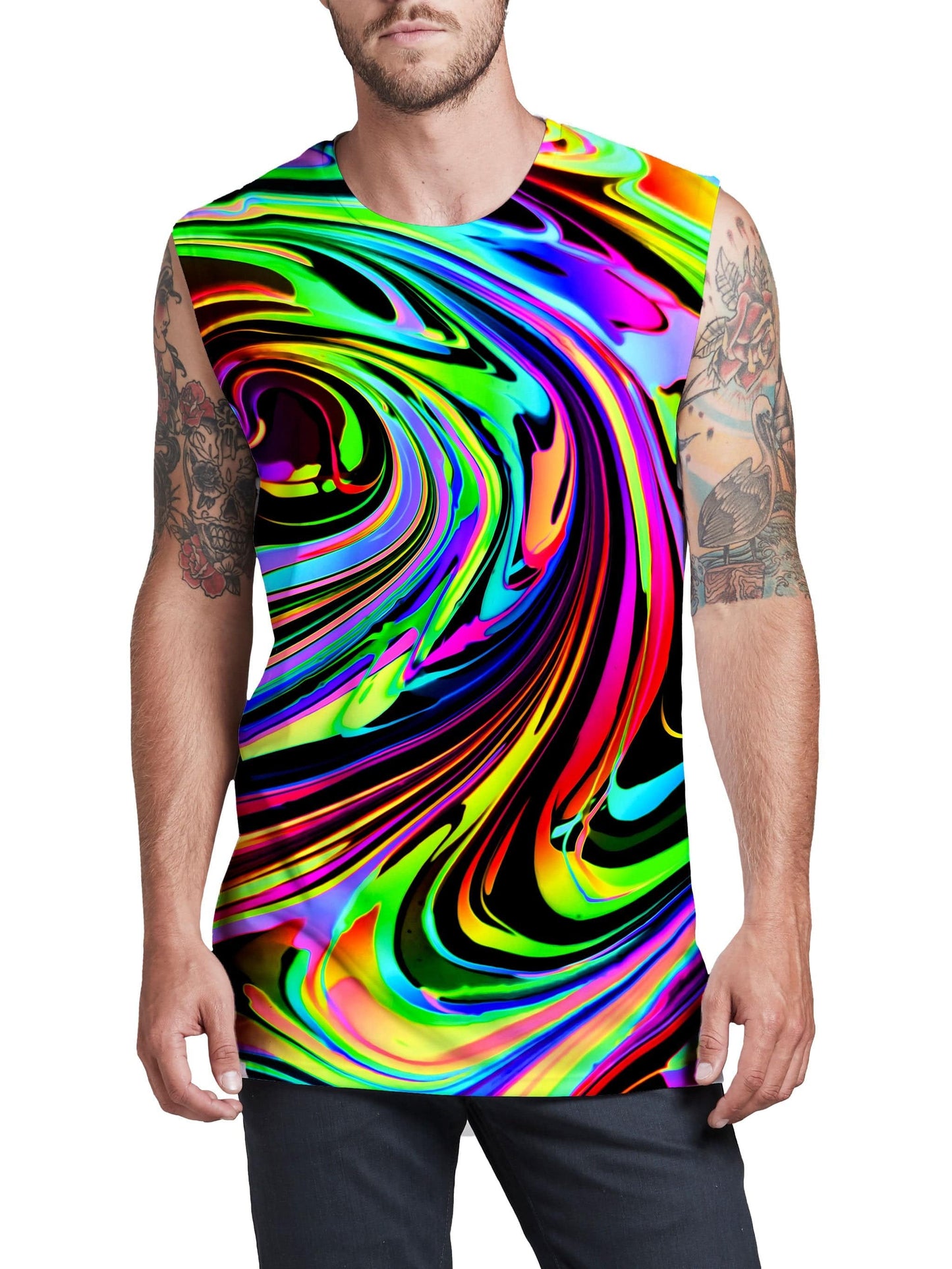 Cosmic Swirl Men's Muscle Tank, Psychedelic Pourhouse, | iEDM