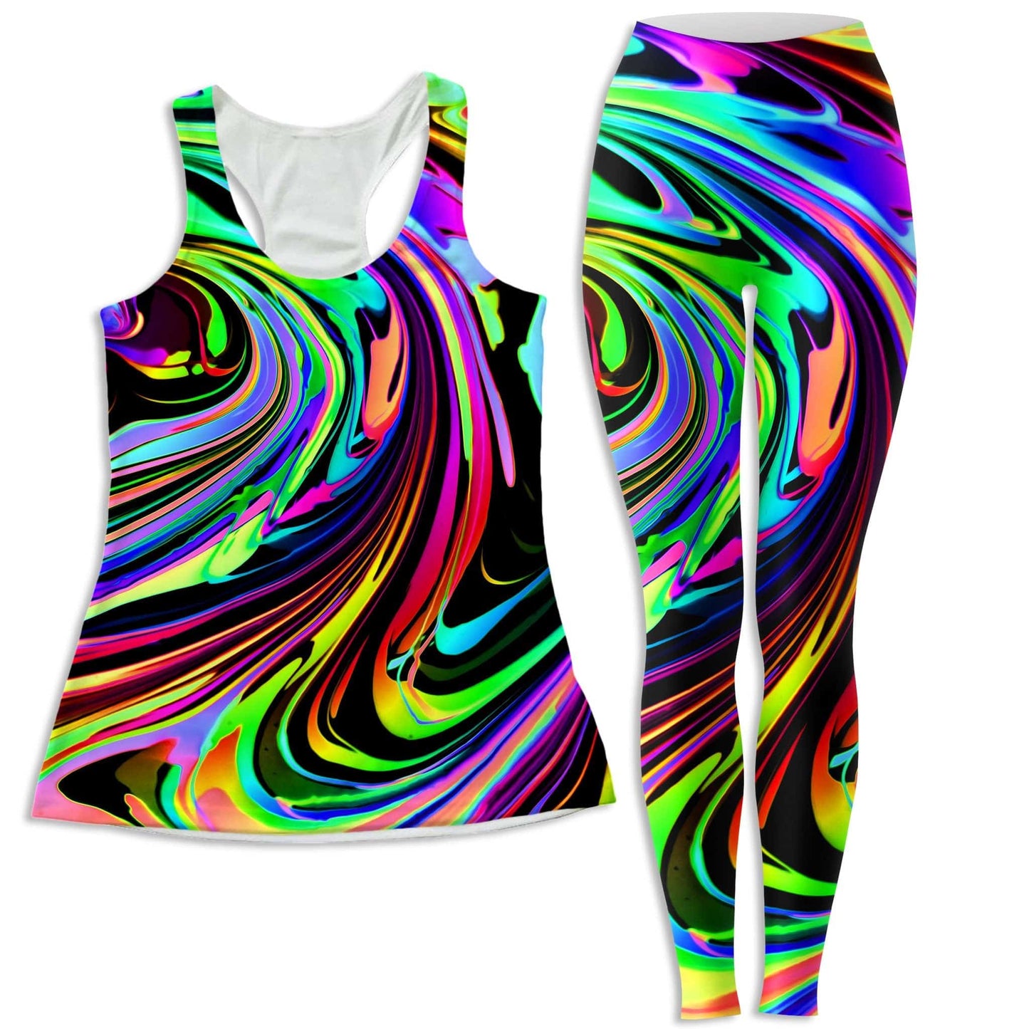 Cosmic Swirl Women's Tank and Leggings Combo, Psychedelic Pourhouse, | iEDM