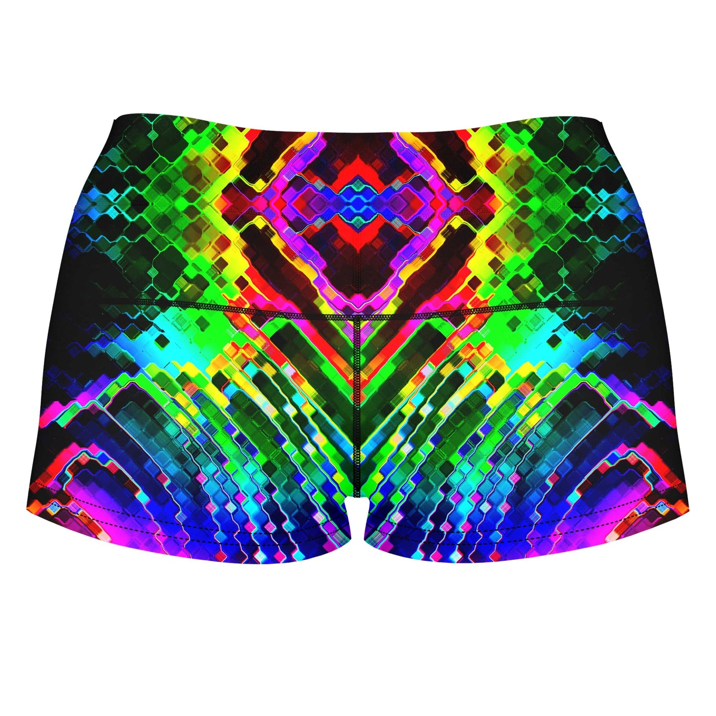 Entering Hyperspace High-Waisted Women's Shorts, Psychedelic Pourhouse, | iEDM