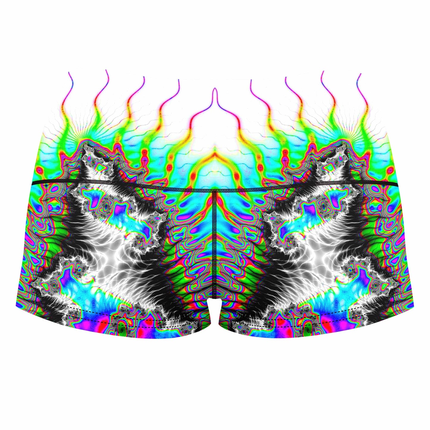 Insectoid Entity High-Waisted Women's Shorts, Psychedelic Pourhouse, | iEDM