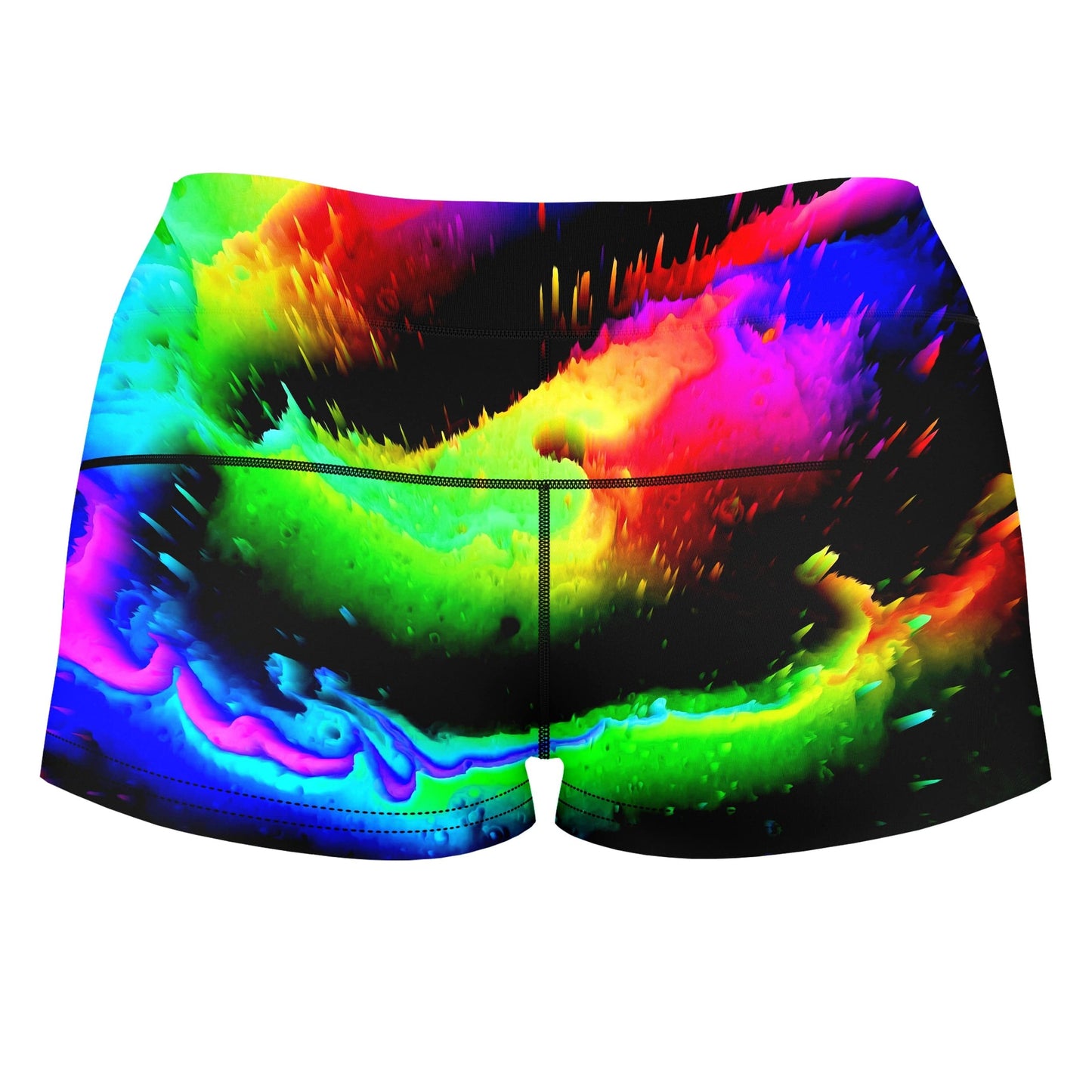 Intergalactic Rush High-Waisted Women's Shorts, Psychedelic Pourhouse, | iEDM