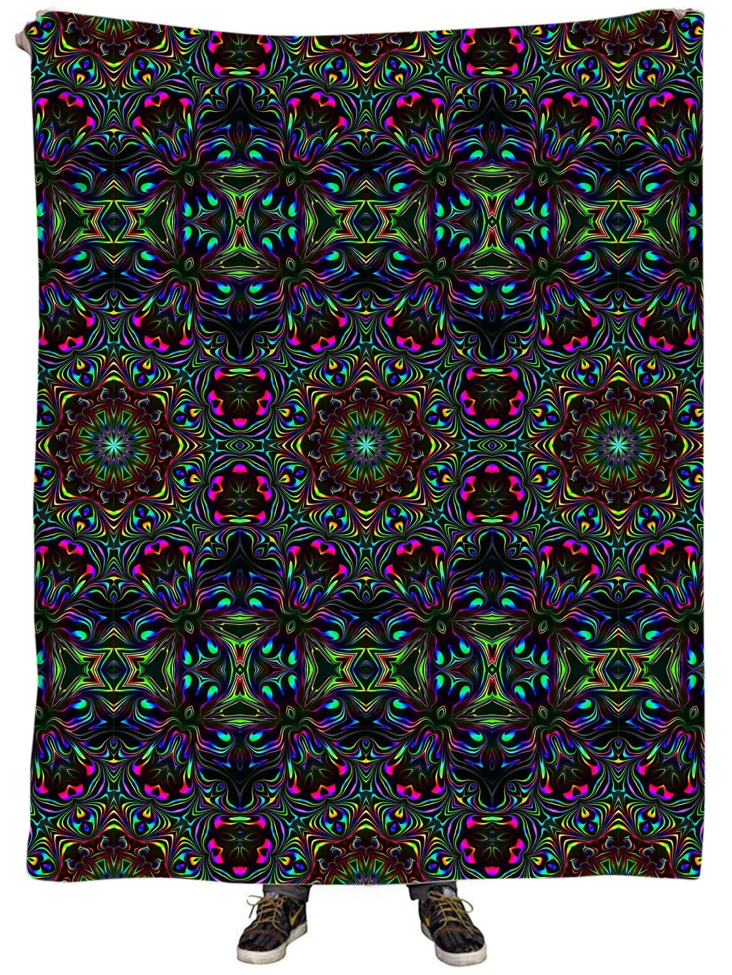 Kaleidoscope Eyes Plush Blanket, Psychedelic Pourhouse, | iEDM