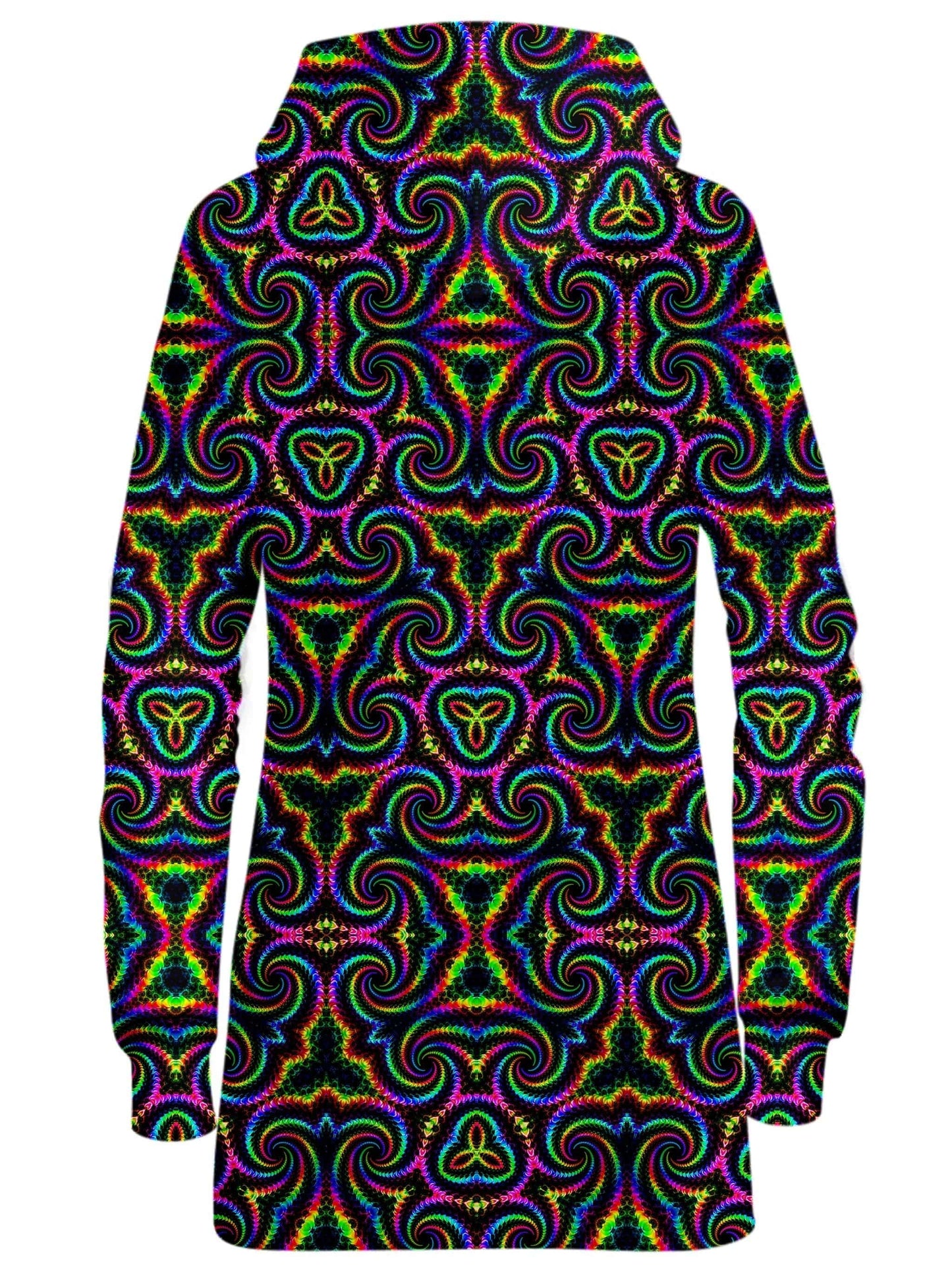 Kaleidoscope Flow Hoodie Dress, Psychedelic Pourhouse, | iEDM