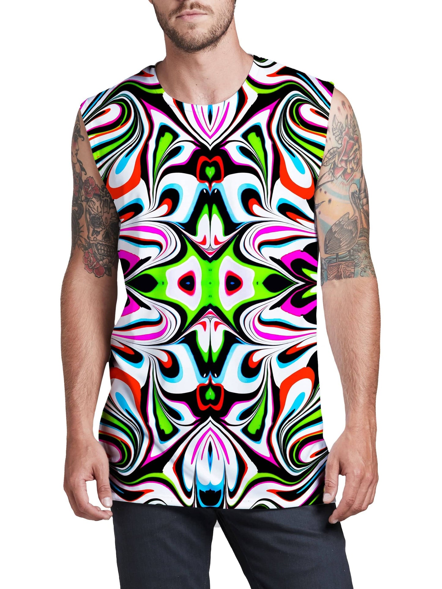 Neon Zebra Portal Men's Muscle Tank, Psychedelic Pourhouse, | iEDM