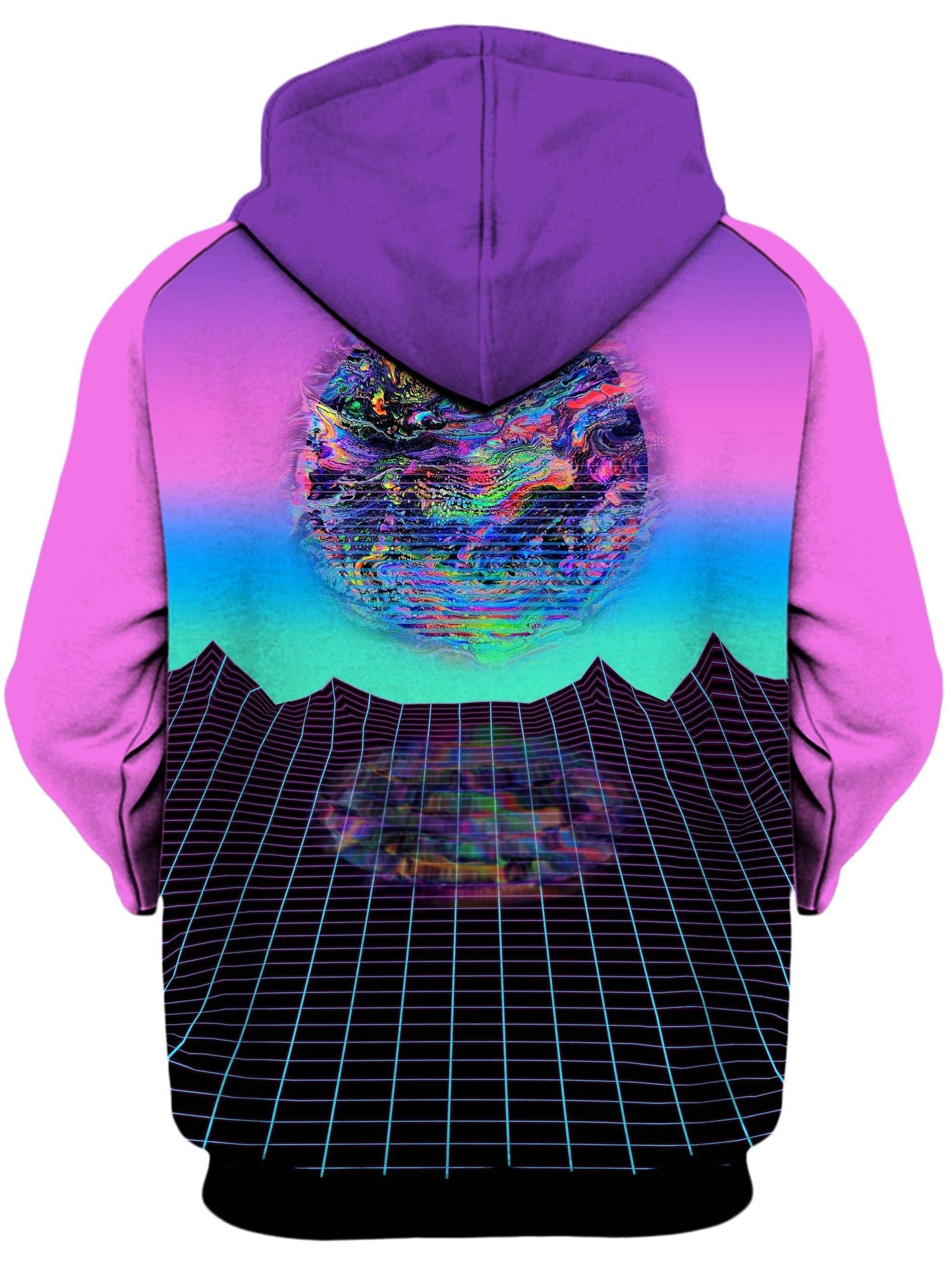 Psychedelic Outrun Unisex Zip-Up Hoodie, Psychedelic Pourhouse, | iEDM
