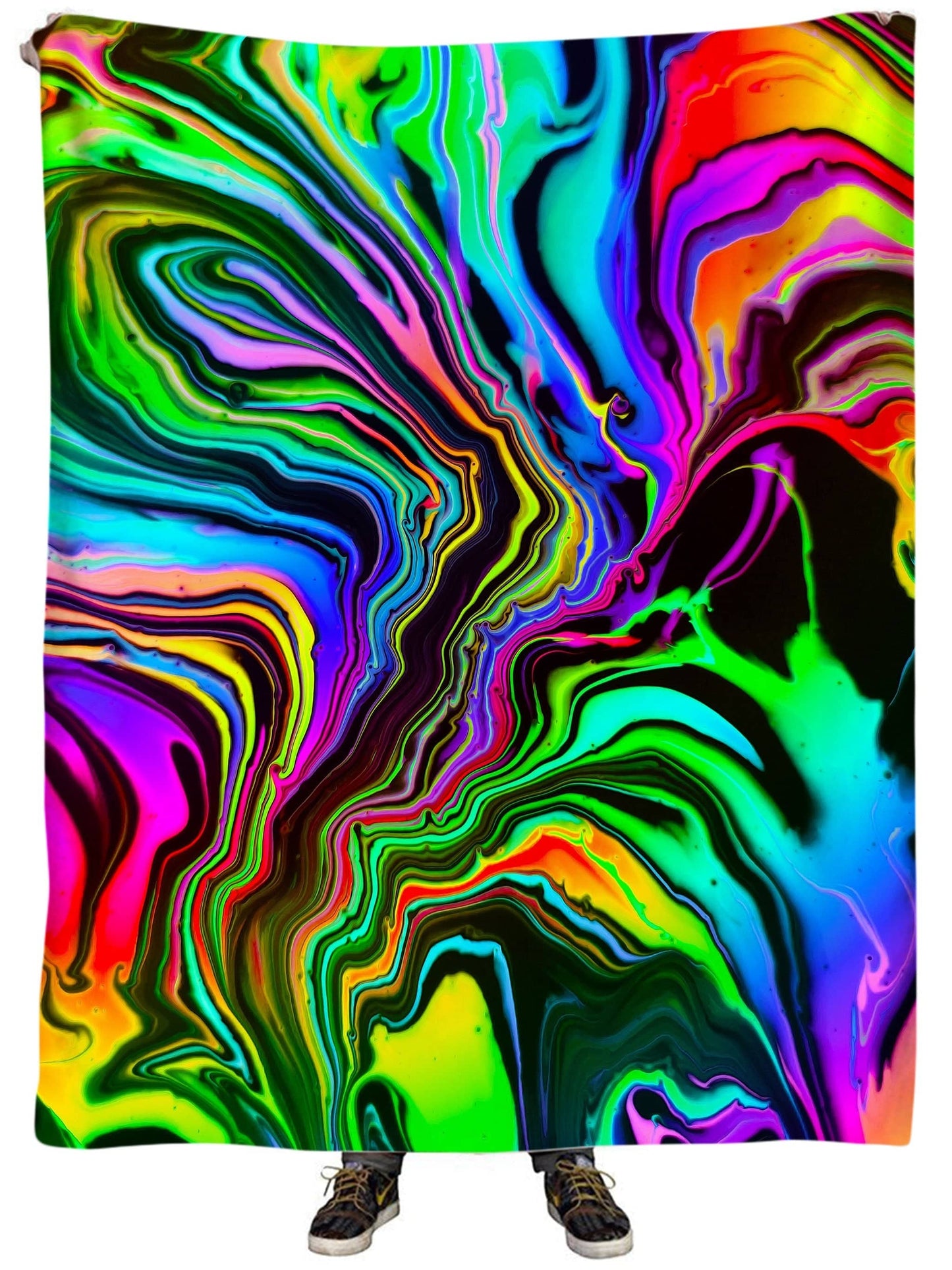 Rainbow Rift Plush Blanket, Psychedelic Pourhouse, | iEDM