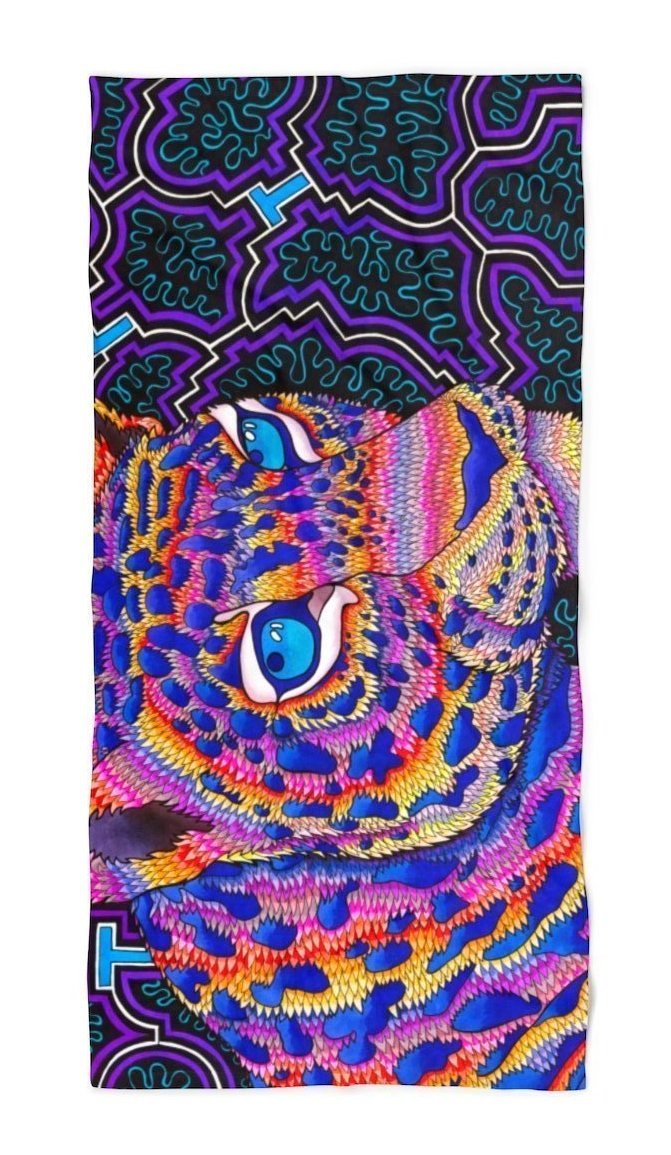 Jungle Jaguar Beach Throw, Rachel Rosenkoetter, | iEDM