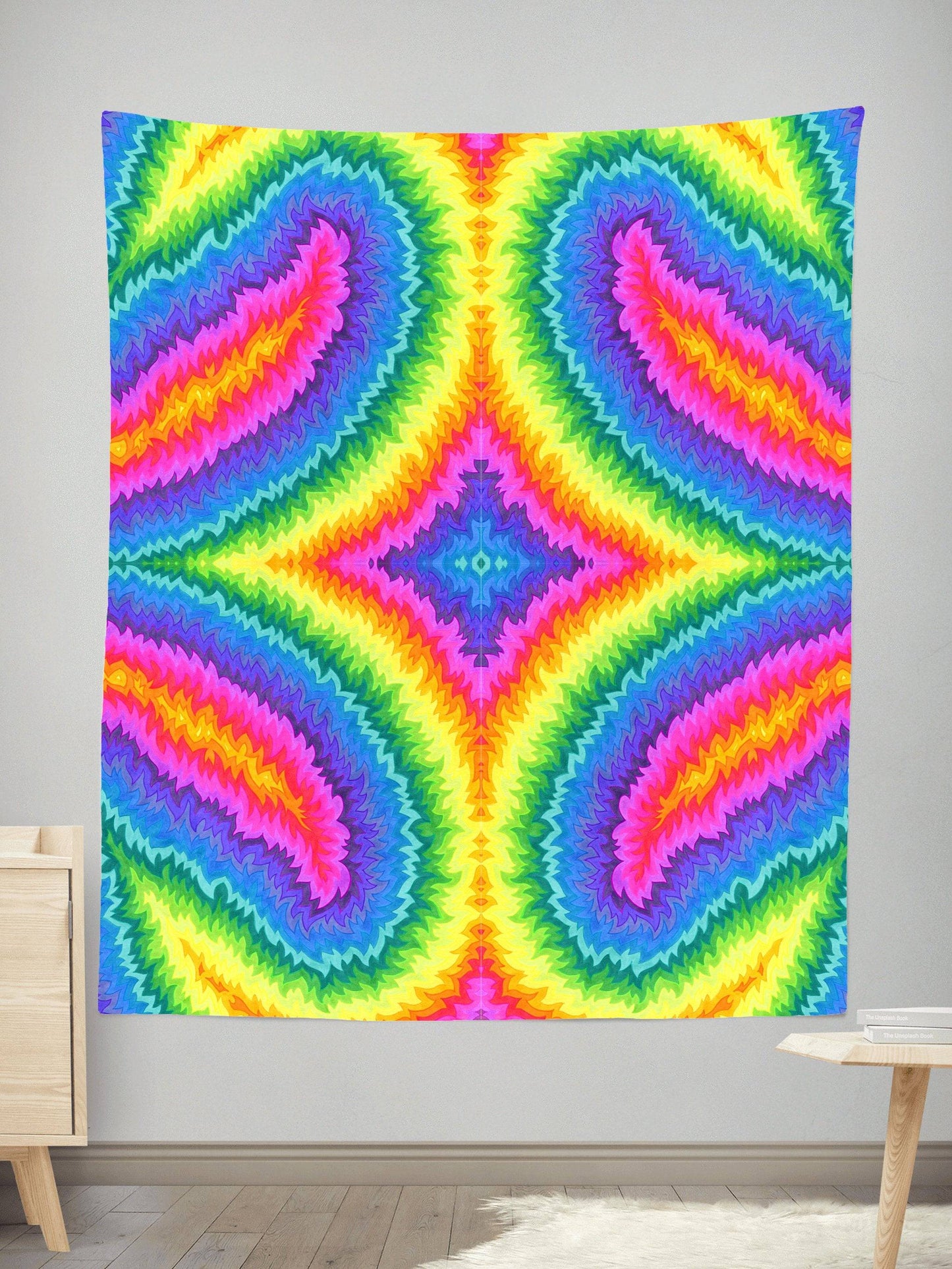 Rainbow Dragon Owl Tapestry, Rachel Rosenkoetter, | iEDM