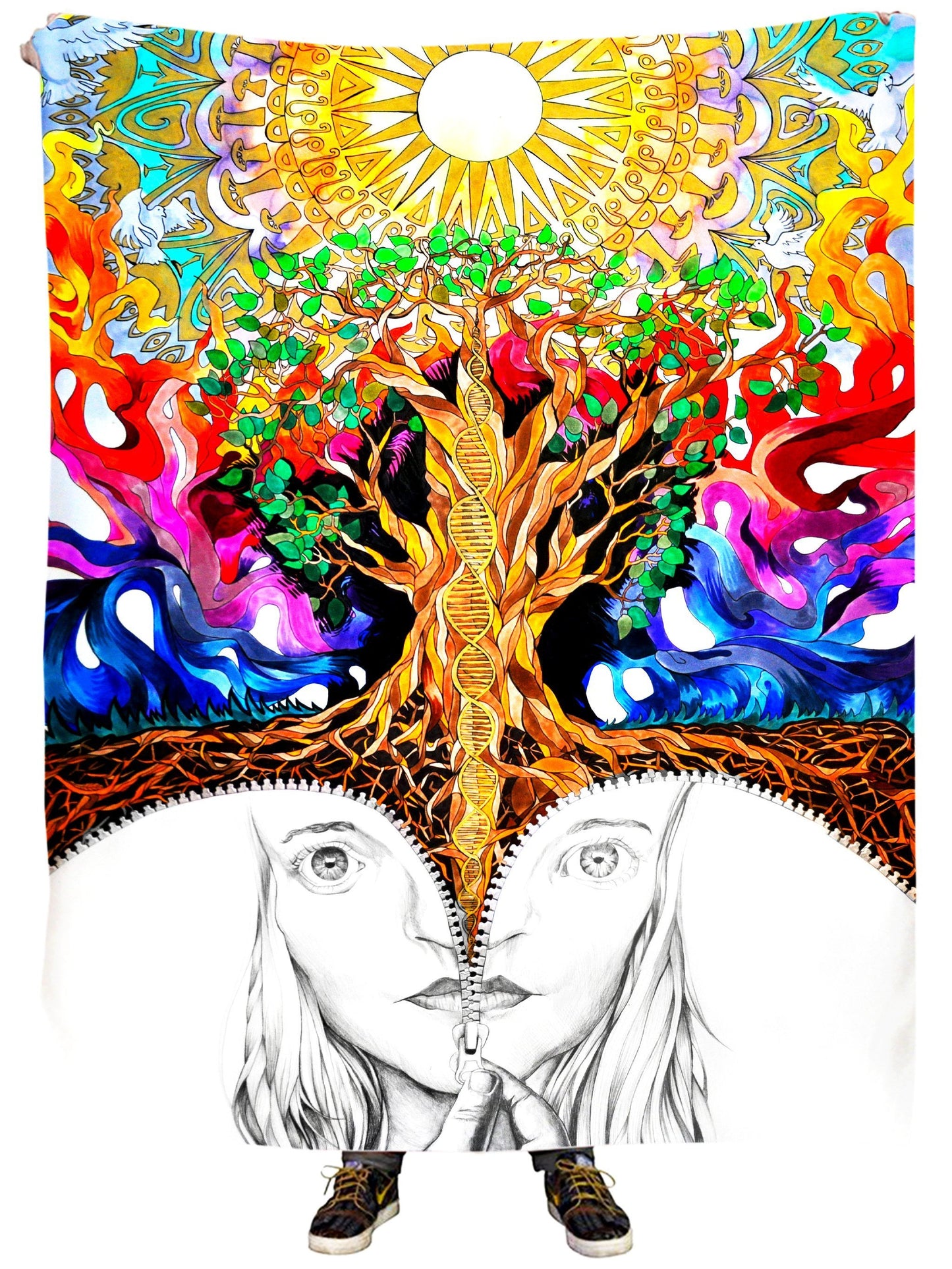 Unzipped Self Portrait Plush Blanket, Rachel Rosenkoetter, | iEDM