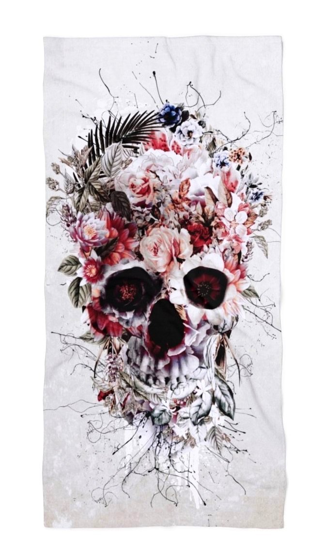 Floral Skull Beach Throw, Riza Peker, | iEDM