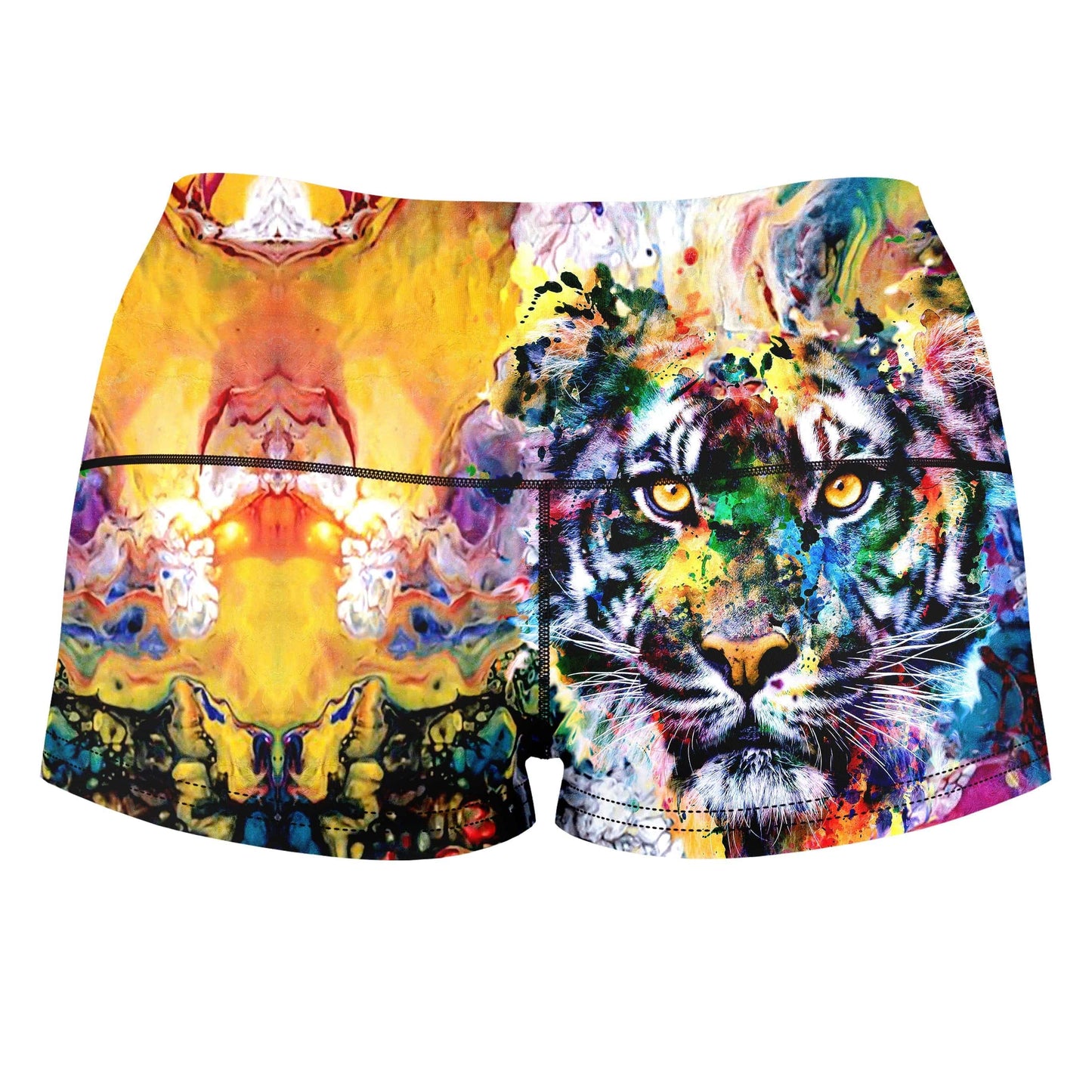 Tiger High-Waisted Women's Shorts, Riza Peker, | iEDM