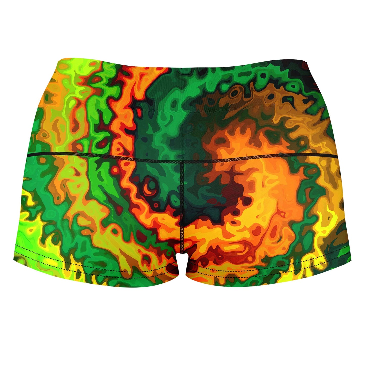 Abstract Rotation High-Waisted Women's Shorts, Sartoris Art, | iEDM