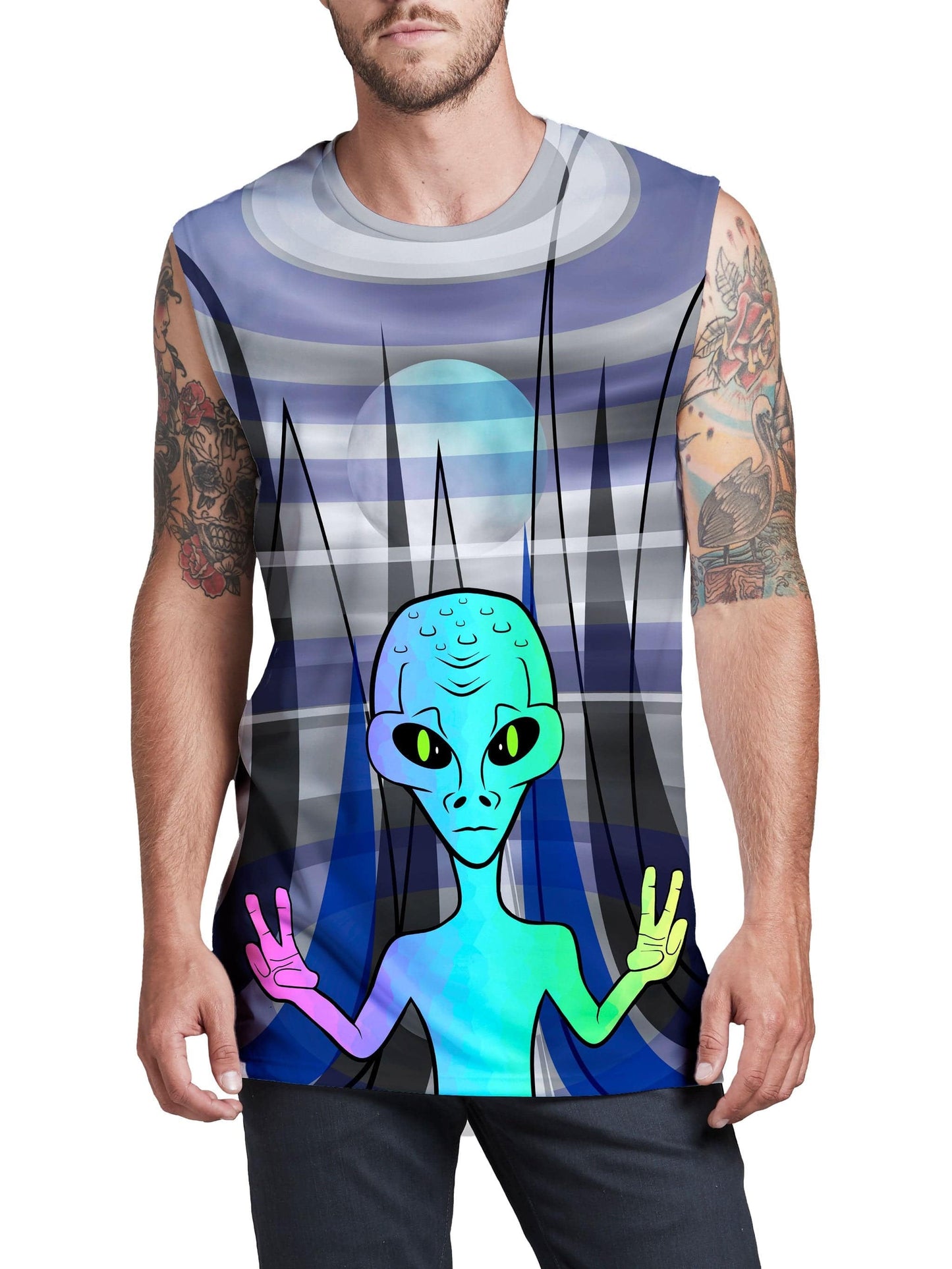 Alien Arrival Men's Muscle Tank, Sartoris Art, | iEDM