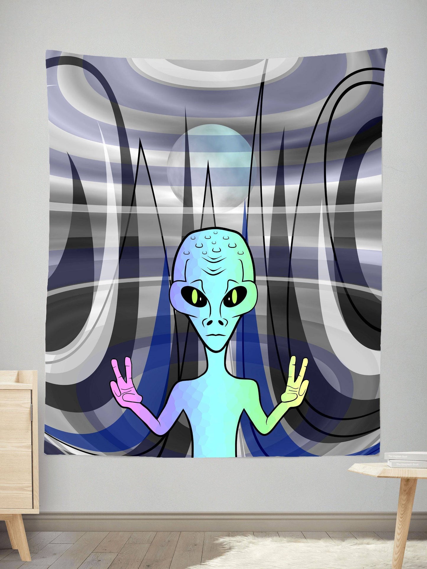 Alien Arrival Tapestry, Sartoris Art, | iEDM