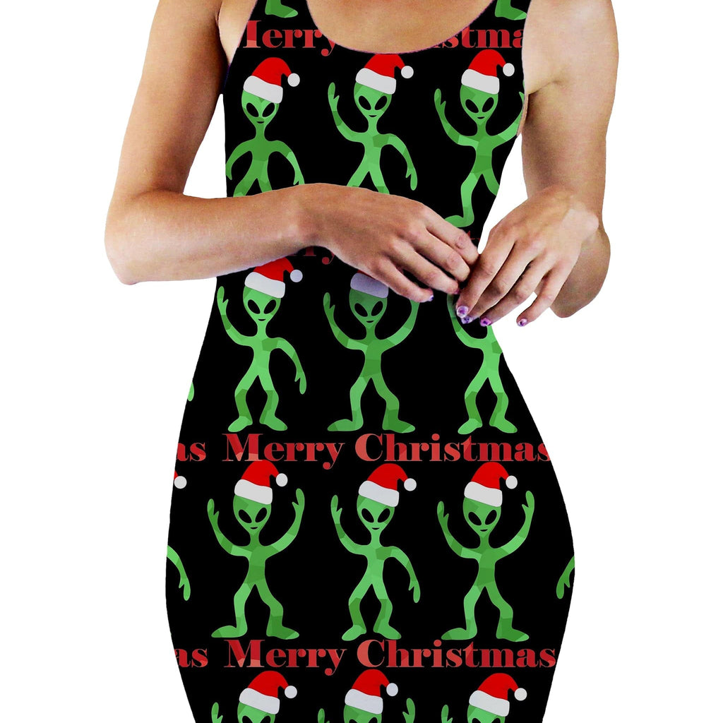 Alien Christmas Bodycon Mini Dress, Sartoris Art, | iEDM