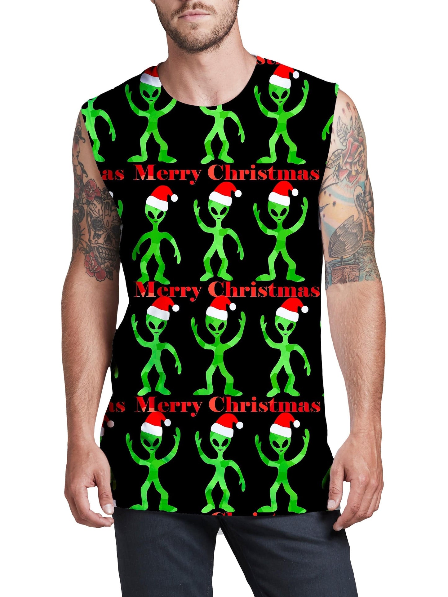 Alien Christmas Men's Muscle Tank, Sartoris Art, | iEDM
