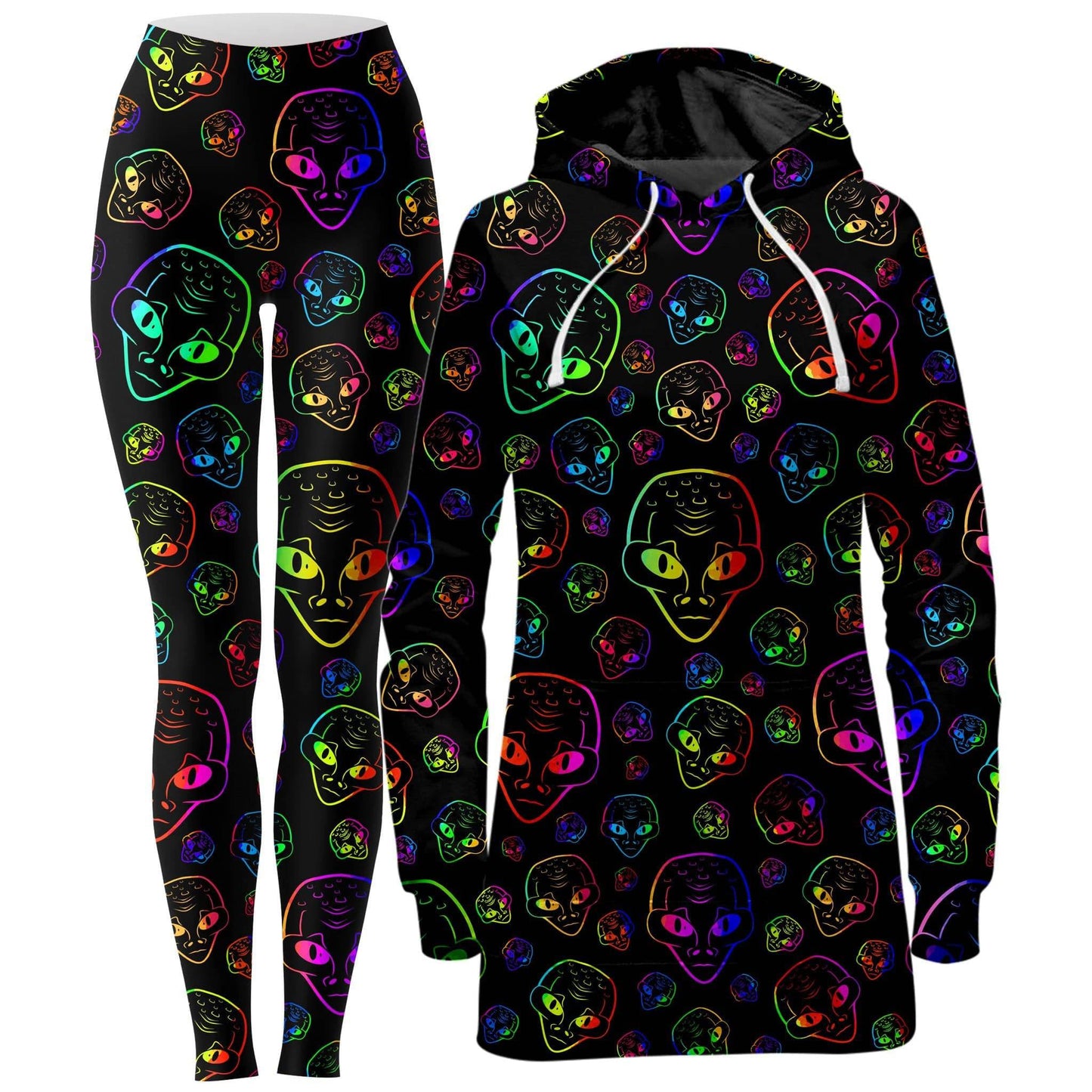 Alien Invasion Hoodie Dress and Leggings Combo, Sartoris Art, | iEDM