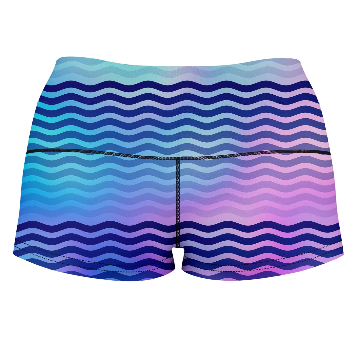 Beach Waves High-Waisted Women's Shorts, Sartoris Art, | iEDM