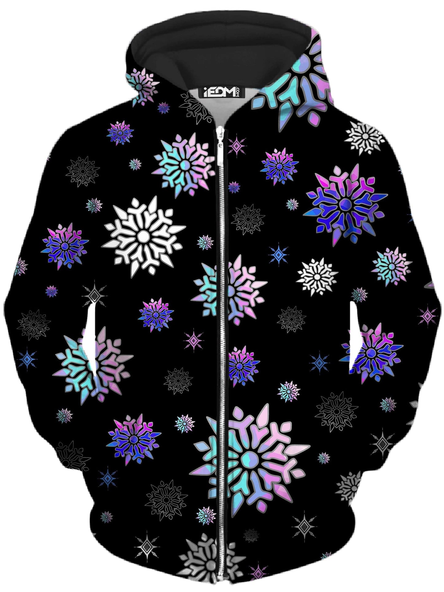 Festive Night Sky Unisex Zip-Up Hoodie, Sartoris Art, | iEDM