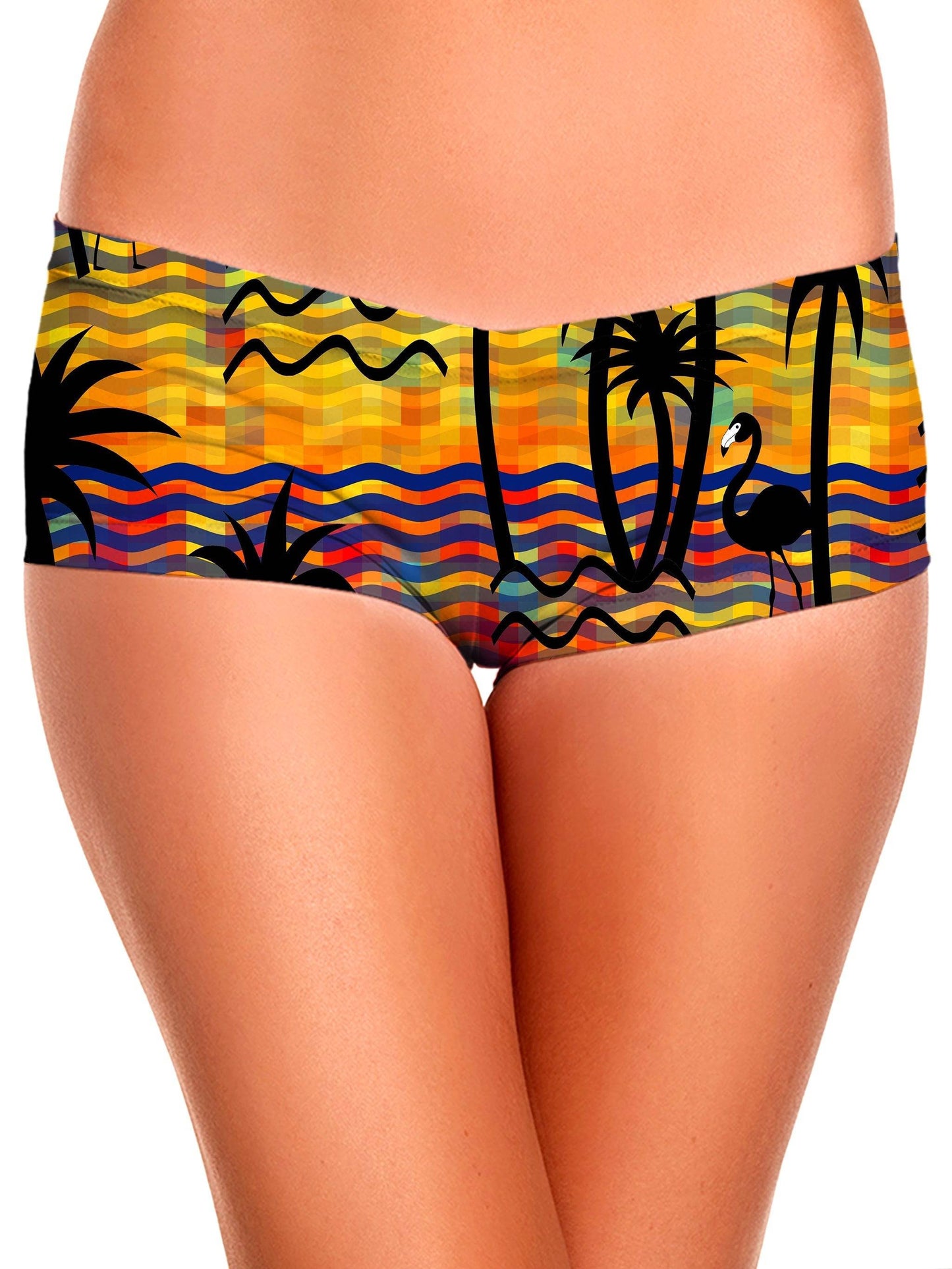 Flamingo Island Crop Top and Booty Shorts Combo, Sartoris Art, | iEDM