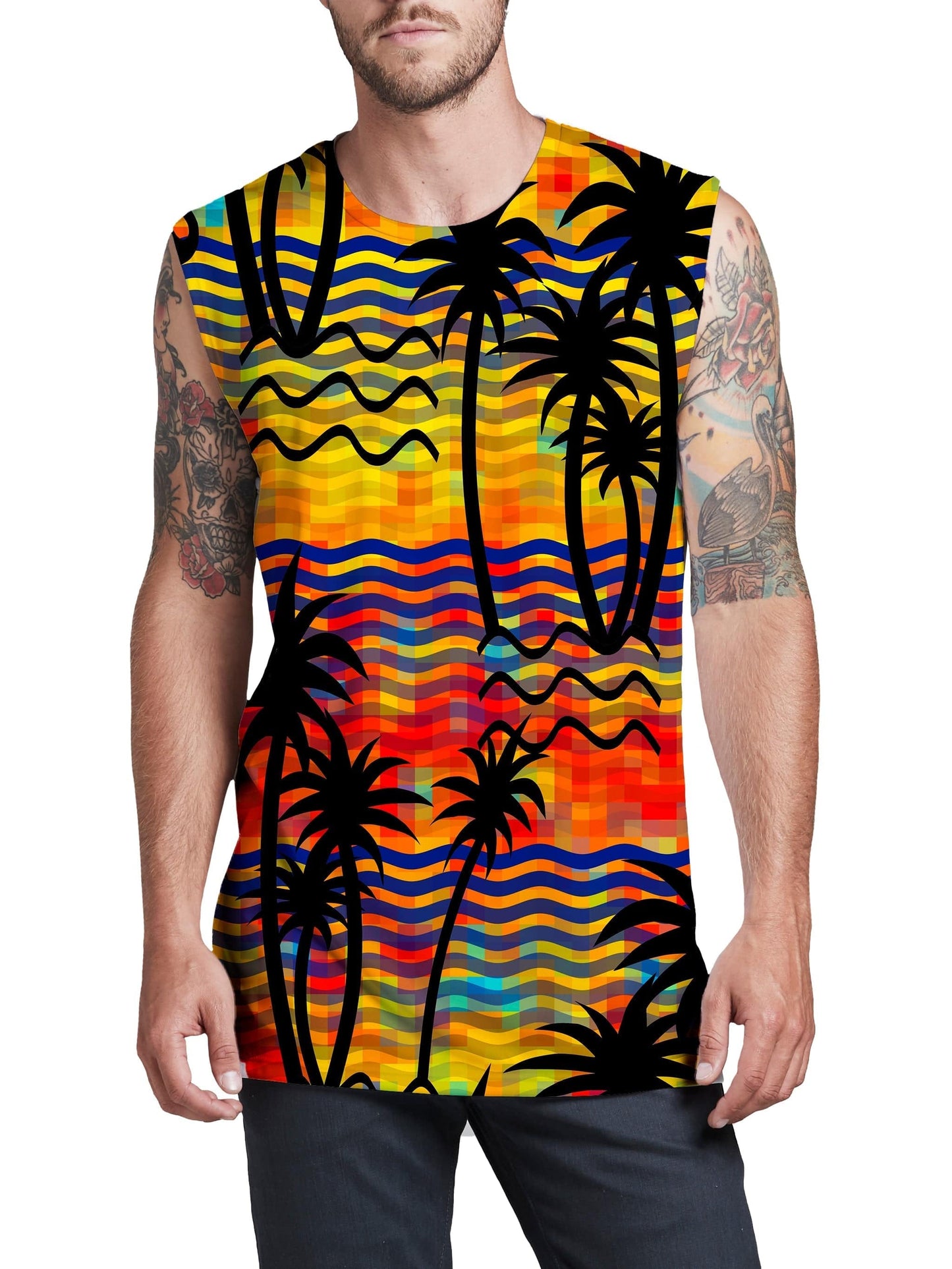 Flamingo Island Men's Muscle Tank, Sartoris Art, | iEDM