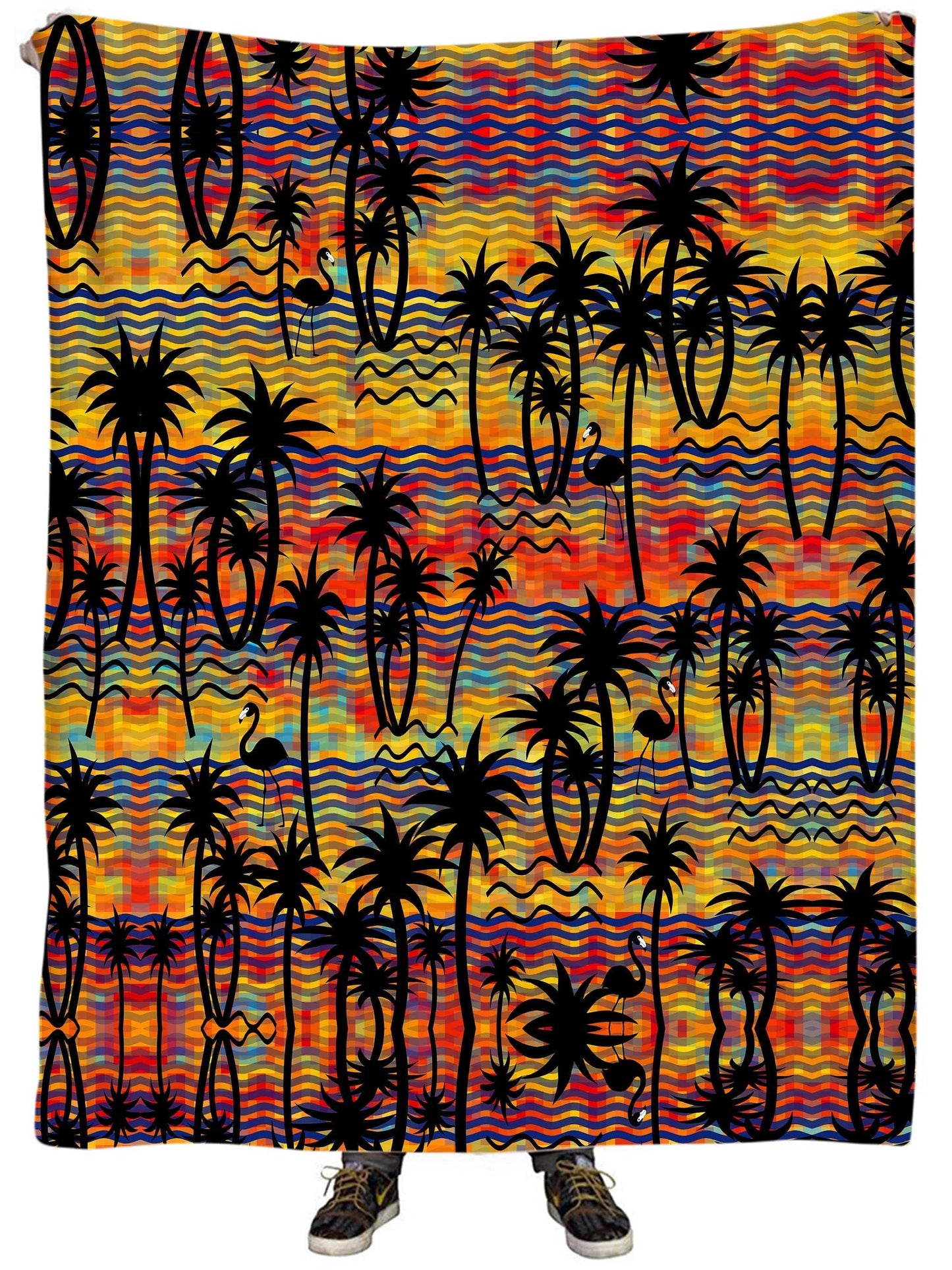 Flamingo Island Plush Blanket, Sartoris Art, | iEDM