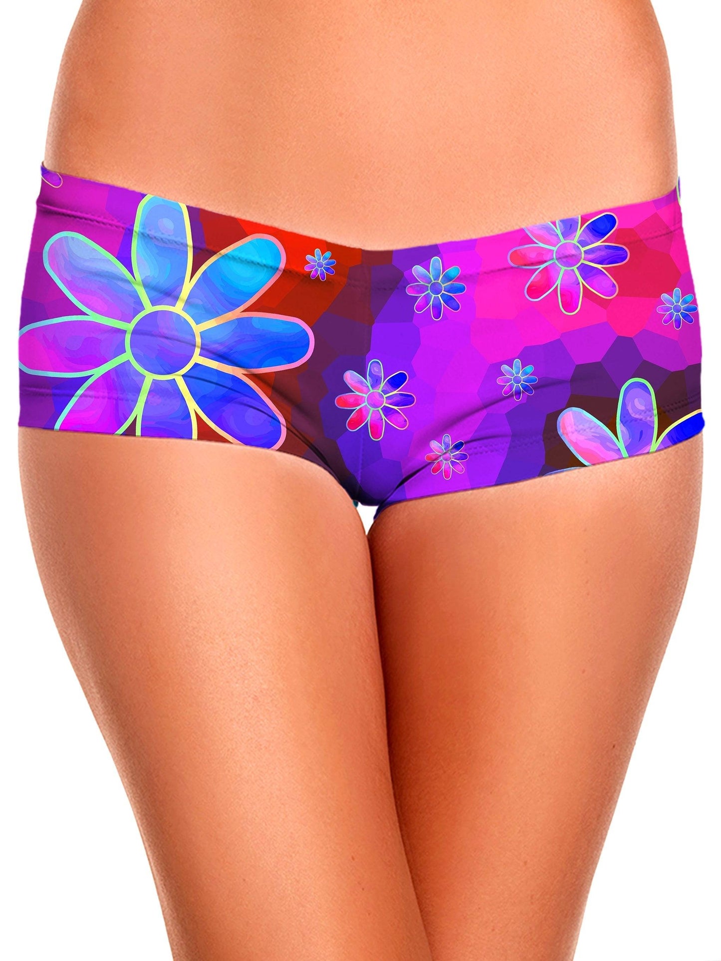 Floral Fantasy Abstract Crop Top and Booty Shorts Combo, Sartoris Art, | iEDM