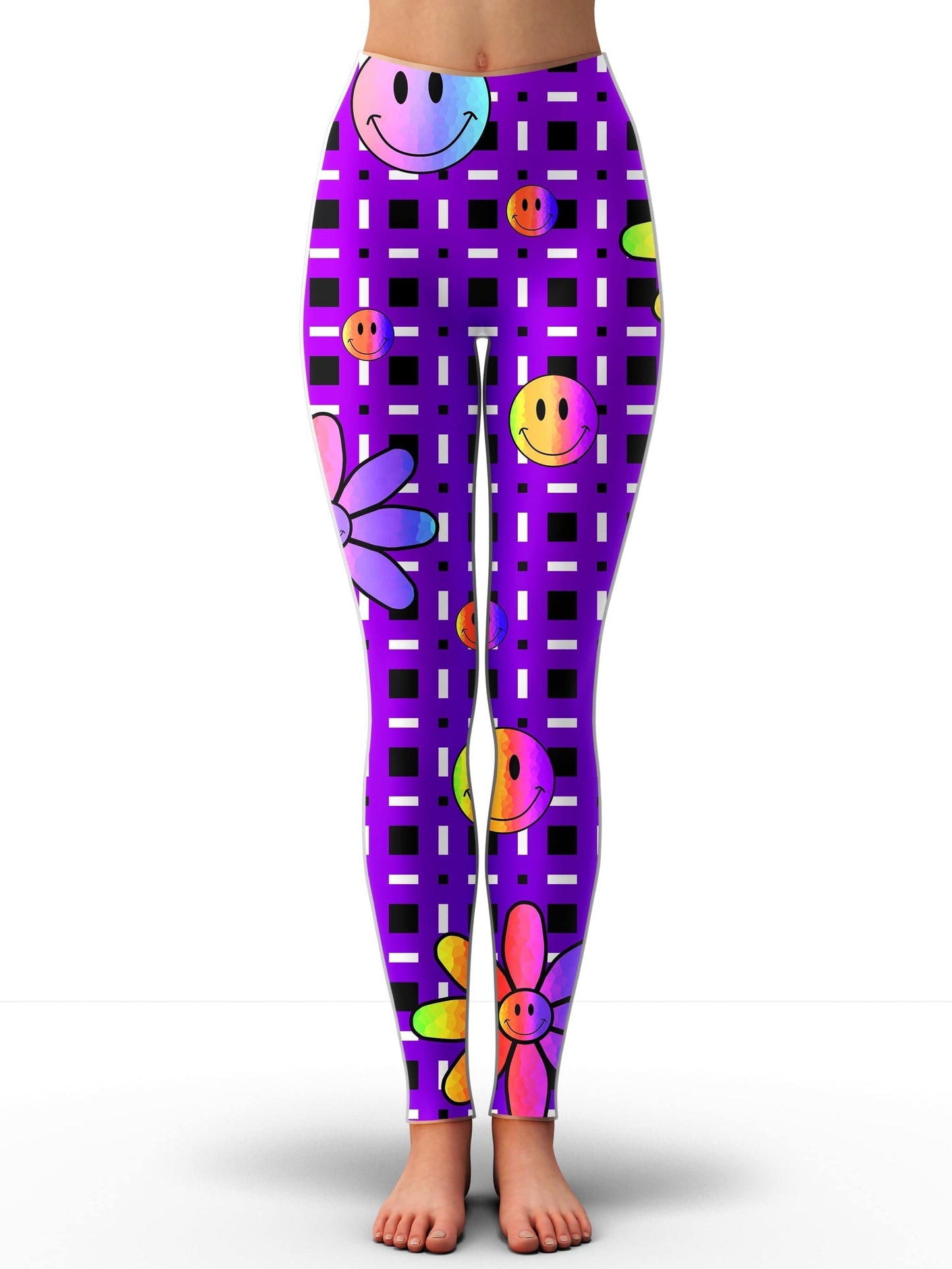 Happiness On Purple Crop Top and Leggings Combo, Sartoris Art, | iEDM