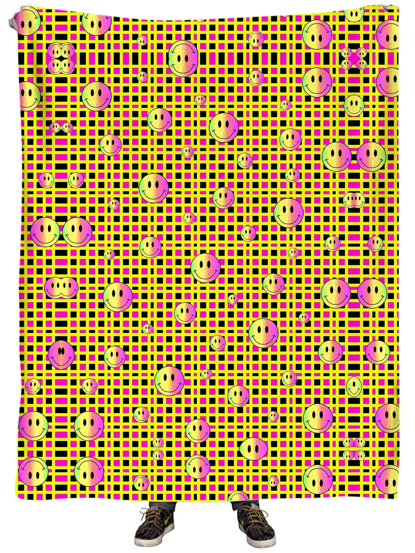 Happy Plaid Plush Blanket, Sartoris Art, | iEDM