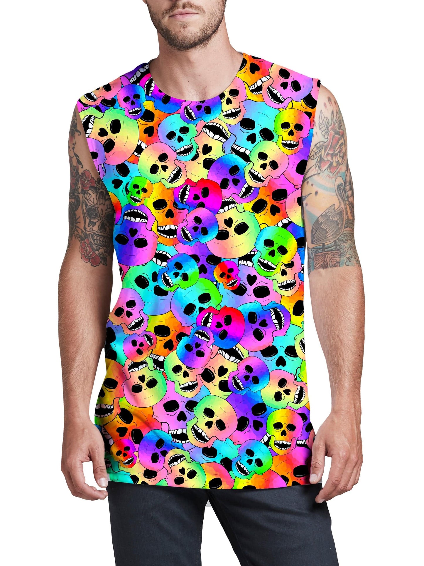 Happy Skulls Men's Muscle Tank, Sartoris Art, | iEDM