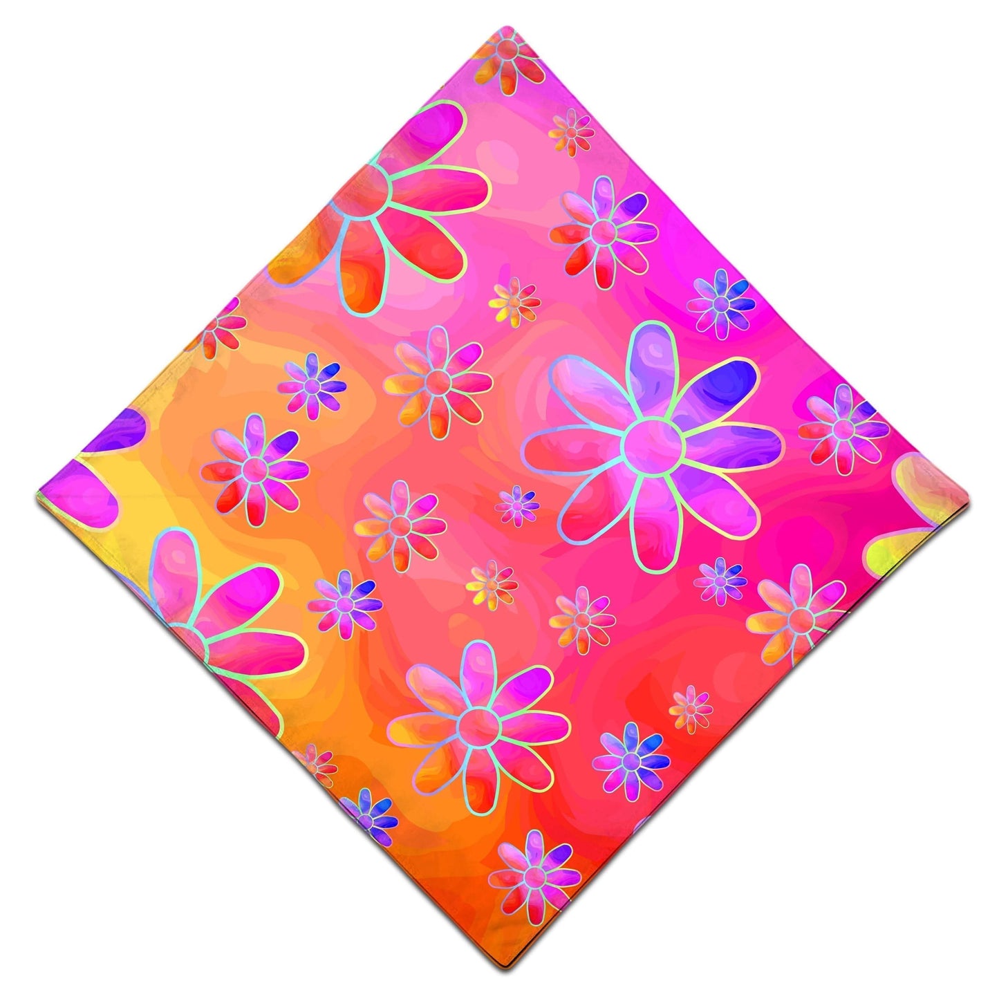 Hippie Trippy Flowers Bandana, Sartoris Art, | iEDM