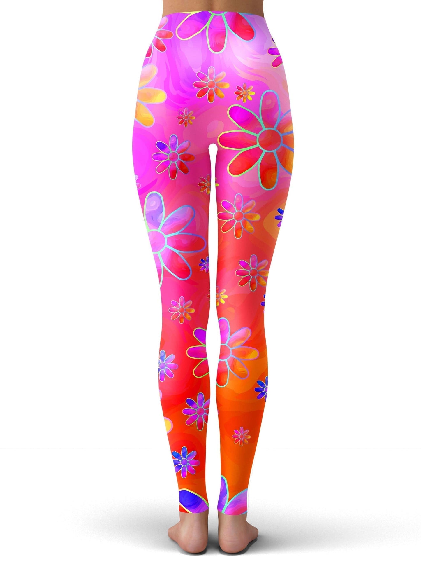 Hippie Trippy Flowers Leggings, Sartoris Art, | iEDM