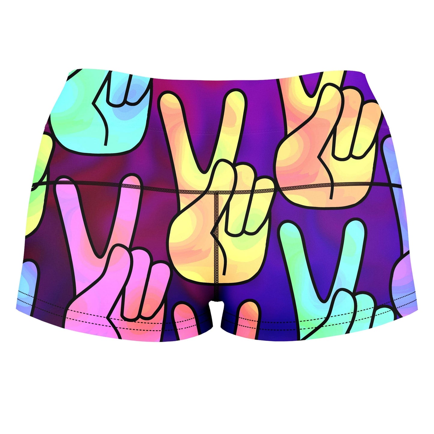 Hippy Trippy High-Waisted Women's Shorts, Sartoris Art, | iEDM