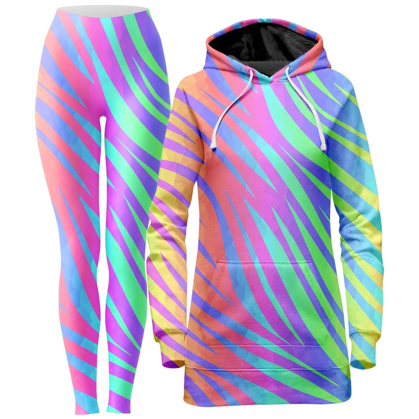 Jungle Print Hoodie Dress and Leggings Combo, Sartoris Art, | iEDM