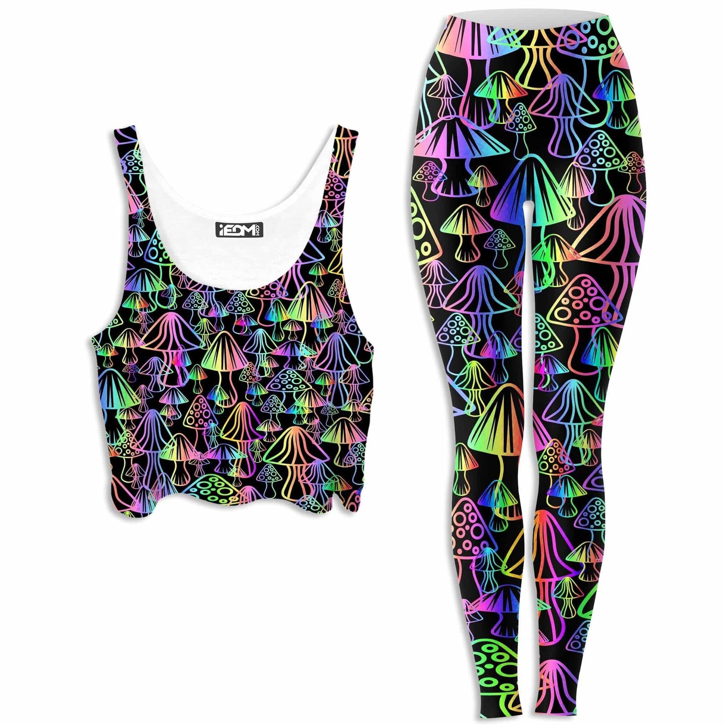 Magic Mushrooms Crop Top and Leggings Combo, Sartoris Art, | iEDM