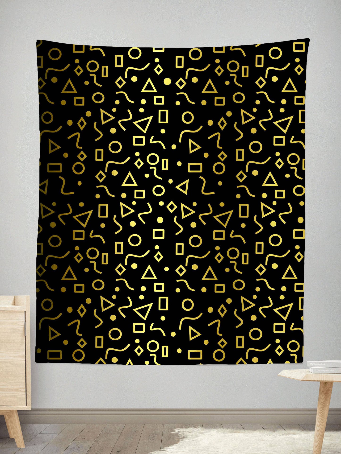Mod Gold Shapes Tapestry, Sartoris Art, | iEDM