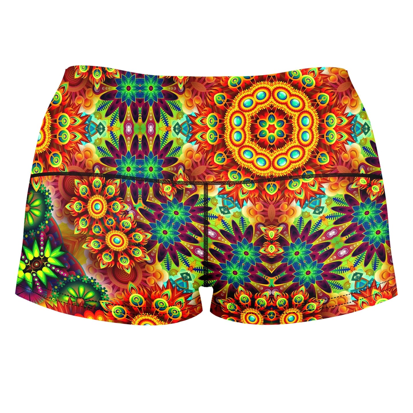 Ornate Color Journey High-Waisted Women's Shorts, Sartoris Art, | iEDM